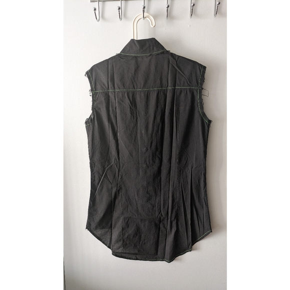 Lip Service Men's black sleeveless snap button shirt - Picture 7 of 9